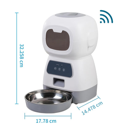 WiFi Smart 3.5L Automatic Pet Feeder with Voice Recorder