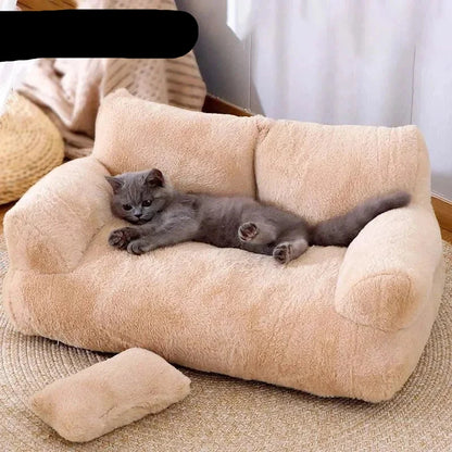 Soft Faux Bunny Fur Cat Sofa Bed