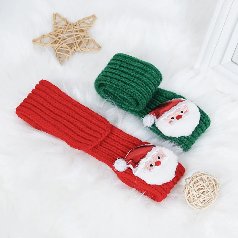 Knitted Christmas Scarf and Hat Set