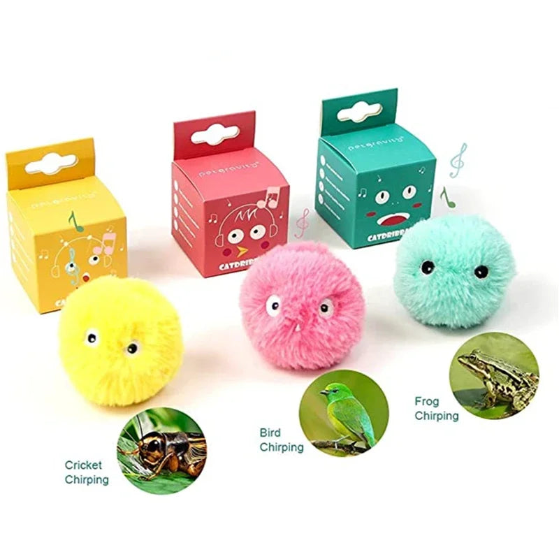 Interactive Plush Cat Toy Ball