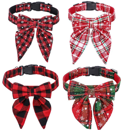 Christmas Dog Collars with Snowflake Bow