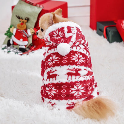 Christmas Warm Fleece Dog Pajamas