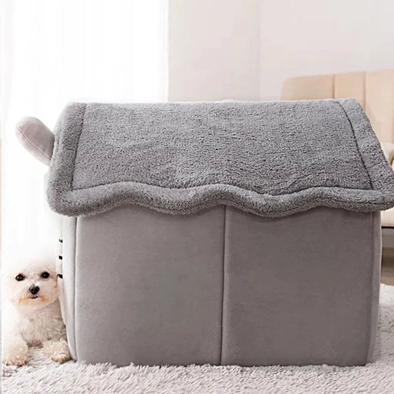 Indoor Warm Dog House with Removable Cushion