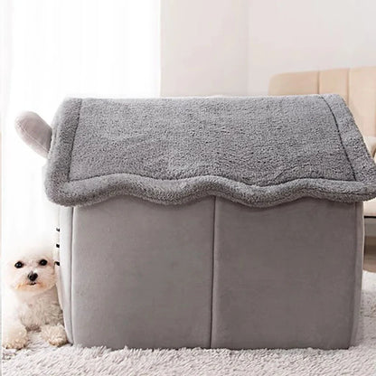 Indoor Warm Dog House with Removable Cushion