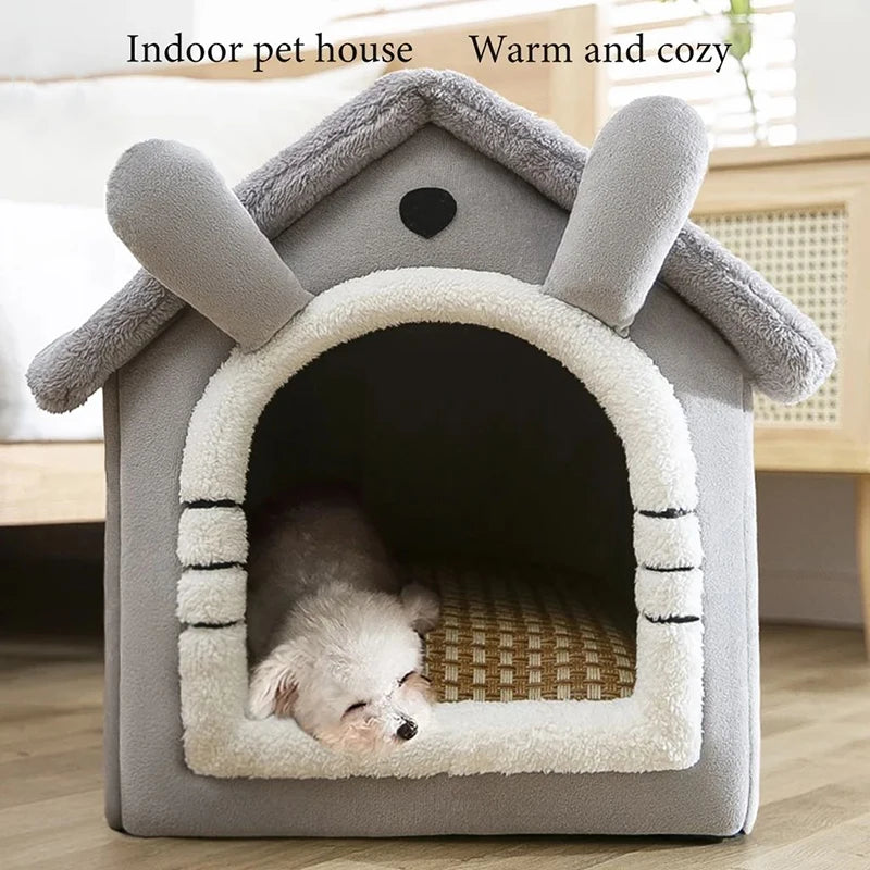 Indoor Warm Dog House with Removable Cushion