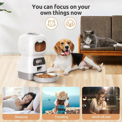 WiFi Smart 3.5L Automatic Pet Feeder with Voice Recorder