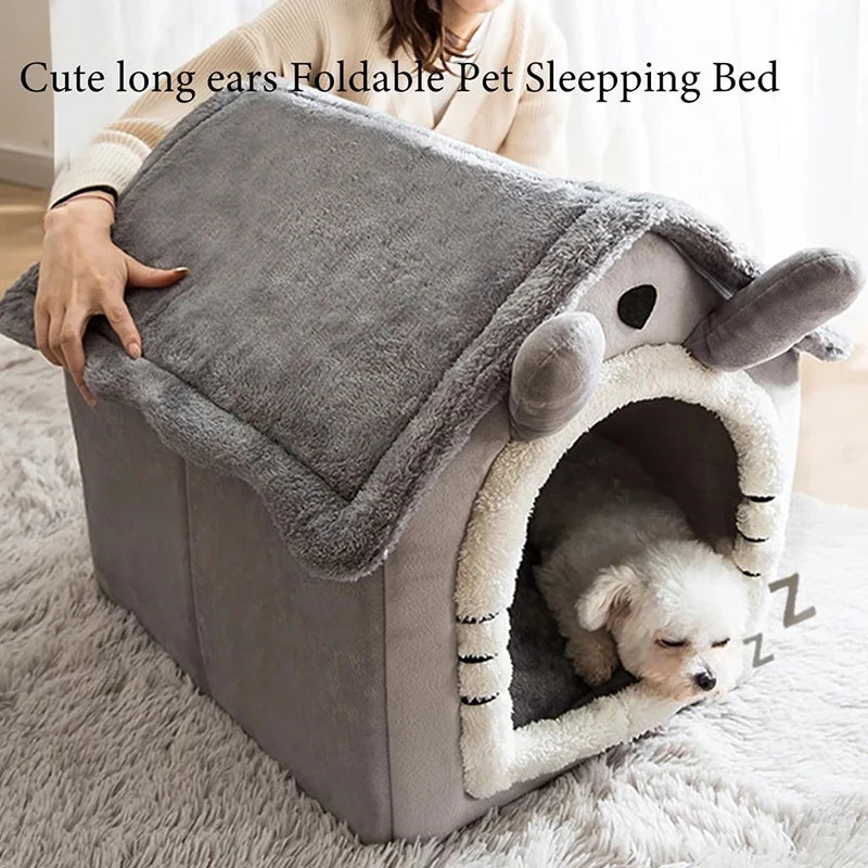 Indoor Warm Dog House with Removable Cushion