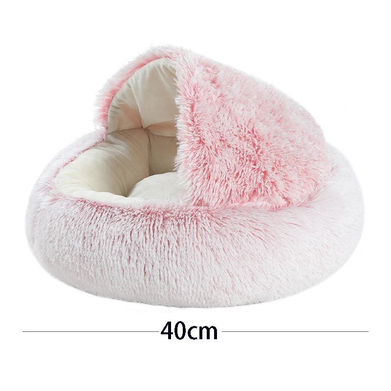 Warm Soft Plush Cat Bed with Cover