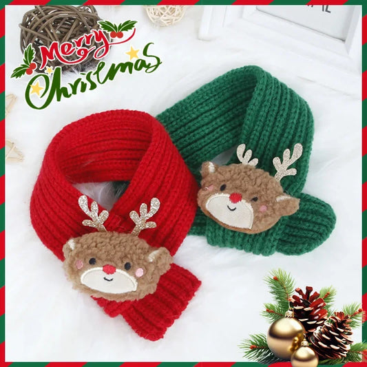 Knitted Christmas Scarf and Hat Set