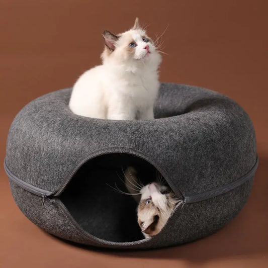 Donut Cat Bed Tunnel Toy