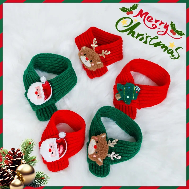 Knitted Christmas Scarf and Hat Set