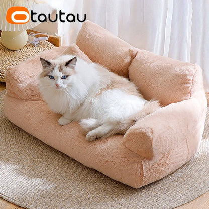 Soft Faux Bunny Fur Cat Sofa Bed