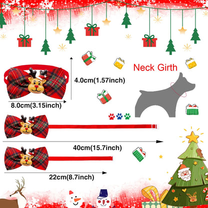 10PCS Christmas Dog Cat Bowties