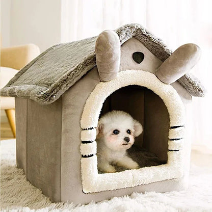 Indoor Warm Dog House with Removable Cushion